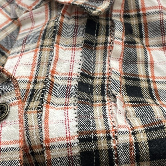 J. Jill Womens Size Large Red / Tan Plaid Long Sleeve Button Down Blouse Top - Picture 5 of 16